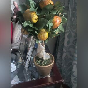 Partridge in a pear tree topiary holiday decoration.